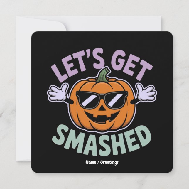 Låt oss få en smaklig pumpkin Costume Halloween Inbjudningar (Framsida)