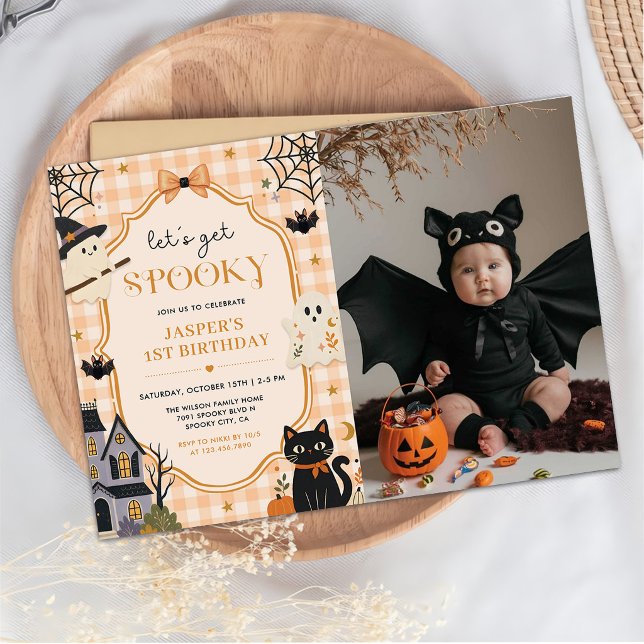 Låt oss få en spöklik Halloween födelsedagsfest fo Inbjudningar (Skapare uppladdad)