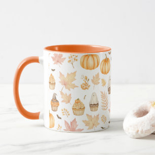 Låt oss få ett tal med Pumpkins, Löv & Cupcoa Mugg