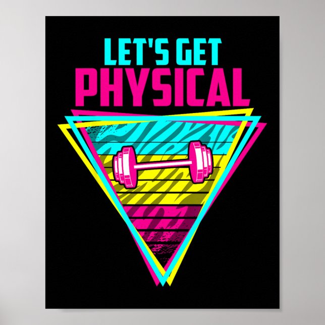 Låt oss få fysisk - Gym Fitness 80's Workout Poster (Framsidan)