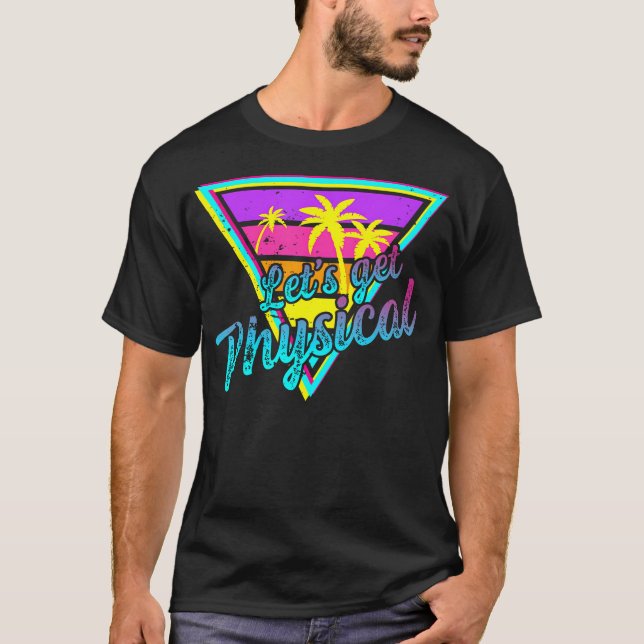 Låt oss få fysisk - Gym Fitness 80's Workout T Shirt (Framsida)