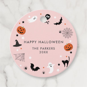 Låt oss få Halloween fest-Rosa Gåvor Etiketter