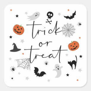 Låt oss få Halloween fest vit 2 Fyrkantigt Klistermärke