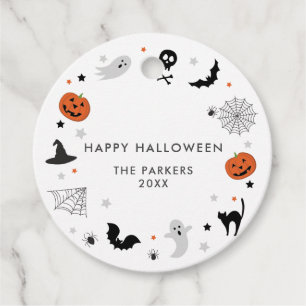 Låt oss få Halloween fest-vit Gåvor Etiketter