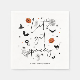 Låt oss få Halloween fest-vit Pappersservett