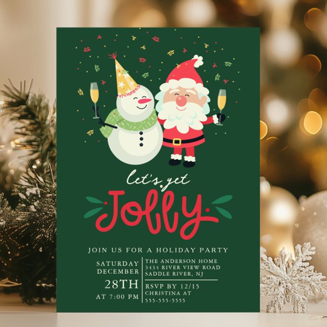 Låt oss få Jolly-Julfesten Inbjudningar (Skapare uppladdad)