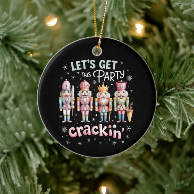 Låt oss få knäckande julfest nötknäppare Xmas Julgransprydnad Keramik (Träd)