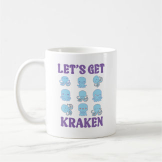 Låt oss få Kraken Söt Pastell Kawaii Bläckfisk Kaffemugg