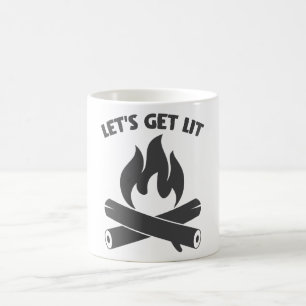 Låt oss få Lit Bonfire-sommarcamping Kaffemugg