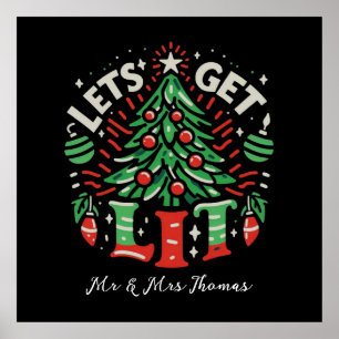 Låt oss få Lit Funny och Festive Party Ideas Poster