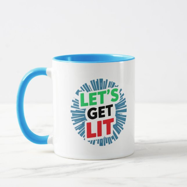 Låt oss få Lit-grafik i julklapp Mugg (Vänster)