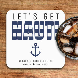 Låt Oss Få Nauti Möhipparty Underlägg Papper Kvadrat