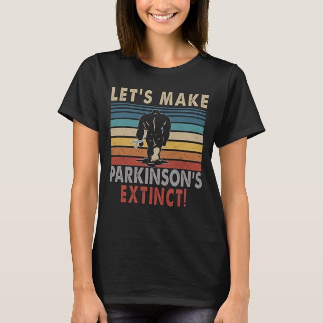 Låt oss få Parkinsons utdödande bigfoot T Shirt (Framsida)