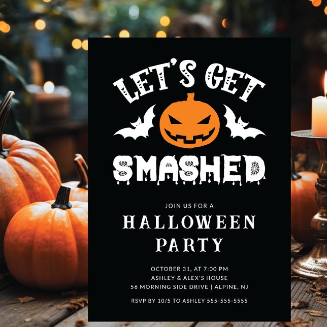 Låt Oss Få Smash Vuxen Halloween-inbjudan Inbjudningar (Skapare uppladdad)