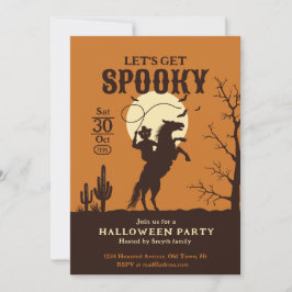 Låt oss få spookipumpor cowboy inbjudningar