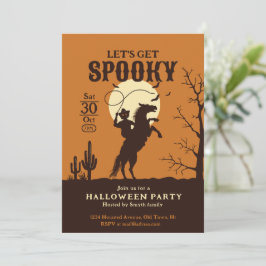 Låt oss få spookipumpor cowboy inbjudningar