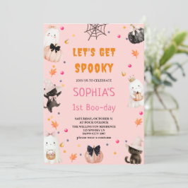 Låt oss få spooky Halloween första bokdagen födels Inbjudningar