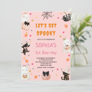 Låt oss få spooky Halloween första bokdagen födels Inbjudningar