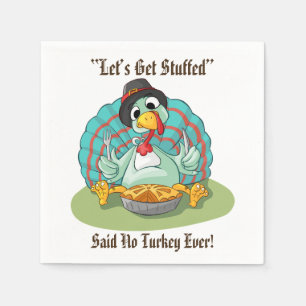 Låt oss få stoppad Thanksgiving Helgdag Turkiet Pappersservett
