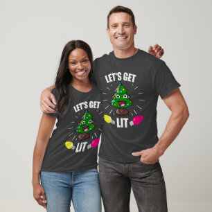 Låt oss få tänd julhumor t shirt