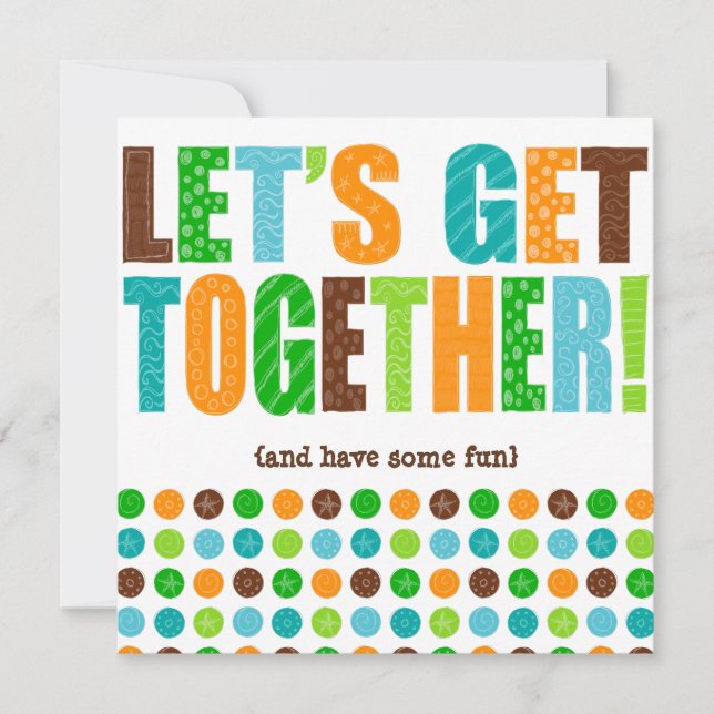 Låt oss få tillsammans! inbjudningar (Framsida)