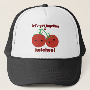 Låt oss få tillsammans och Ketchup! Kawaii tomat Truckerkeps