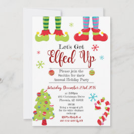 Låt oss få upp Party Elf Julafton Inbjudningar