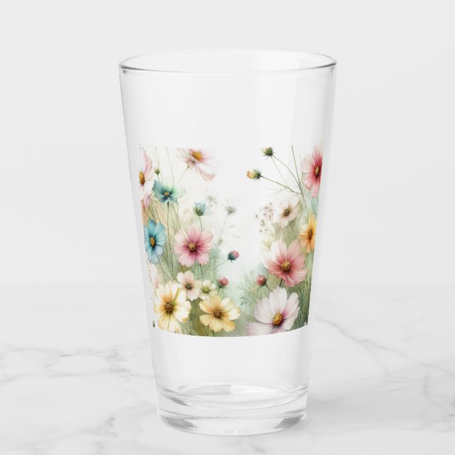 🌷Låt oss få vilda blommor 🌷 Glaskopp (Framsida)
