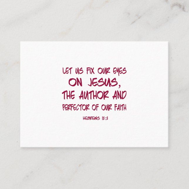 LÅT OSS FASTSTÄLLA VÅR ÖGON PÅ JESUS VISITKORT (Framsida)