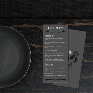 Låt oss Feast Grått Black Dragon Fantasy Bröllop M Meny
