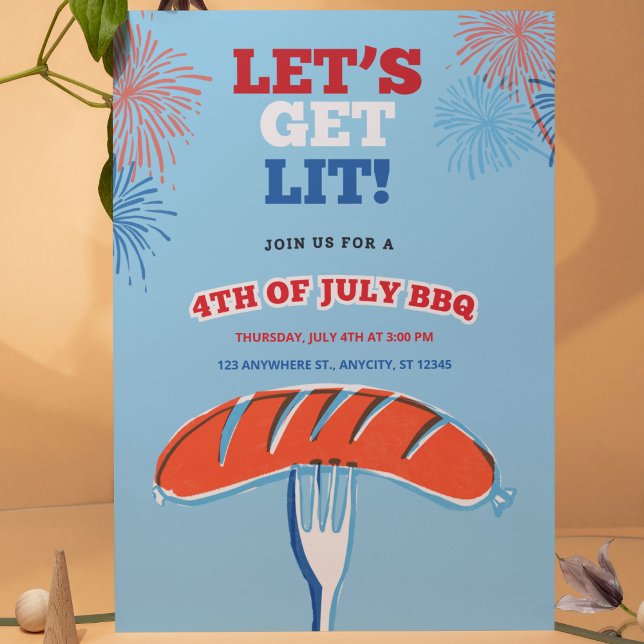Låt oss festa! 4:e juli grillfest inbjudningar (Skapare uppladdad)