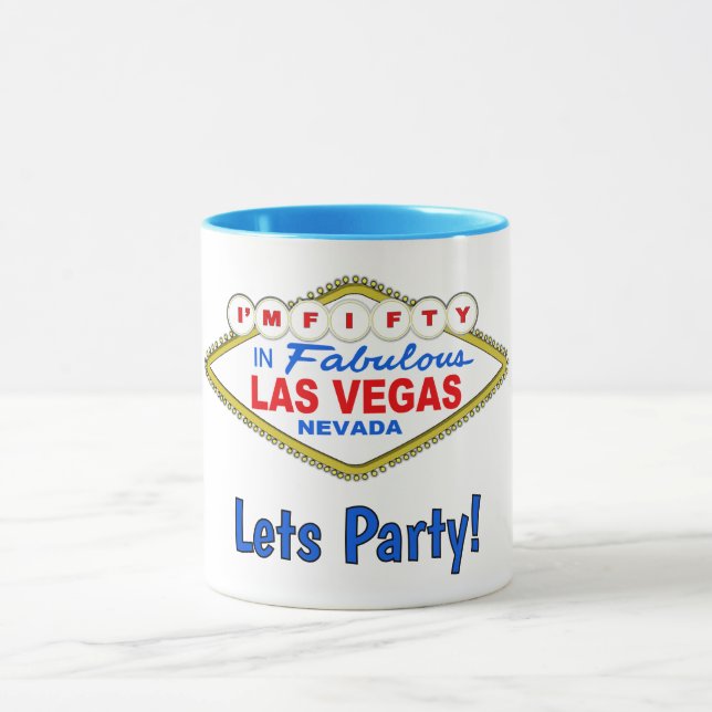 Låt oss festa 50-års Vegas-mugg Mugg (Center)
