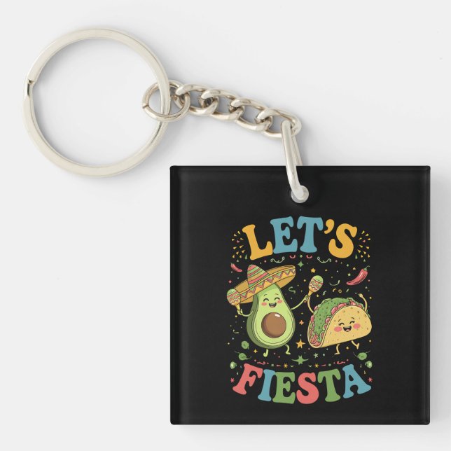Låt oss festa avokado och tacos Cinco De Mayo (Framsidan)