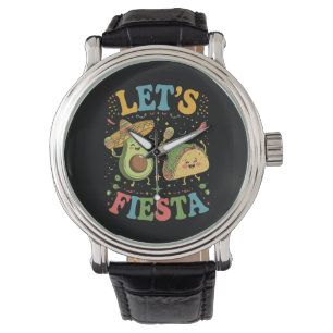 Låt oss festa Avokado och tacos Cinco De Mayo Armbandsur