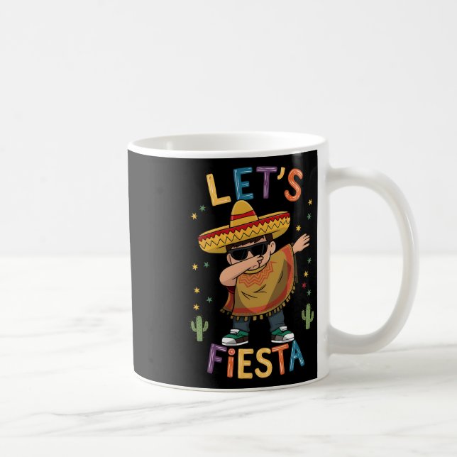 Låt oss festa Cinco De Mayo Dabbing mexikansk ponc Kaffemugg (Höger)