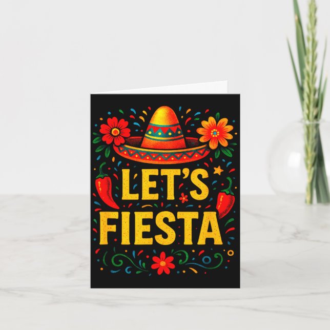 Låt oss festa - cinco de mayo festligheter  kort (Framsida)