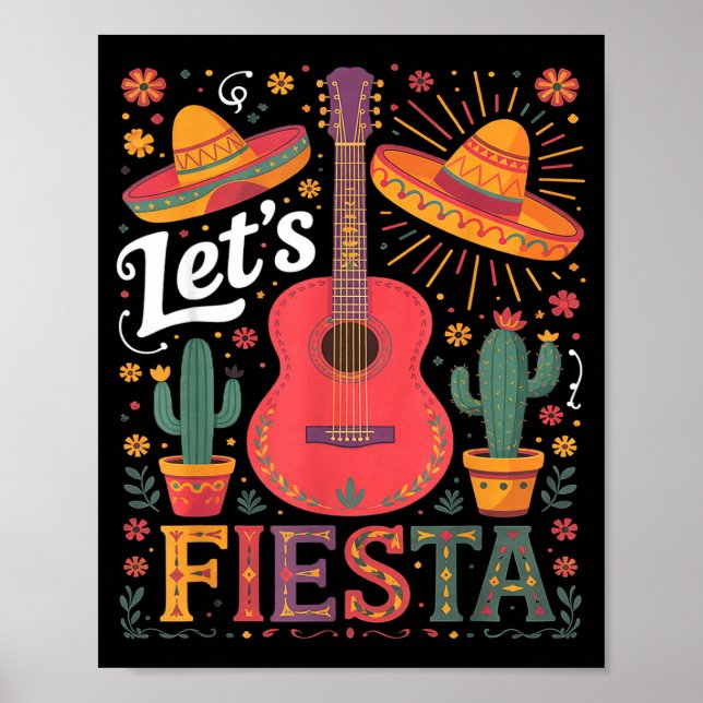 Låt oss festa cinco de mayo fiesta-squad mexikansk poster (Framsidan)
