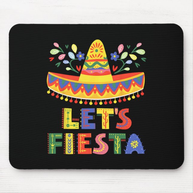 Låt oss festa Cinco De Mayo Gitarr Rolig Mexikansk Musmatta (Framsidan)