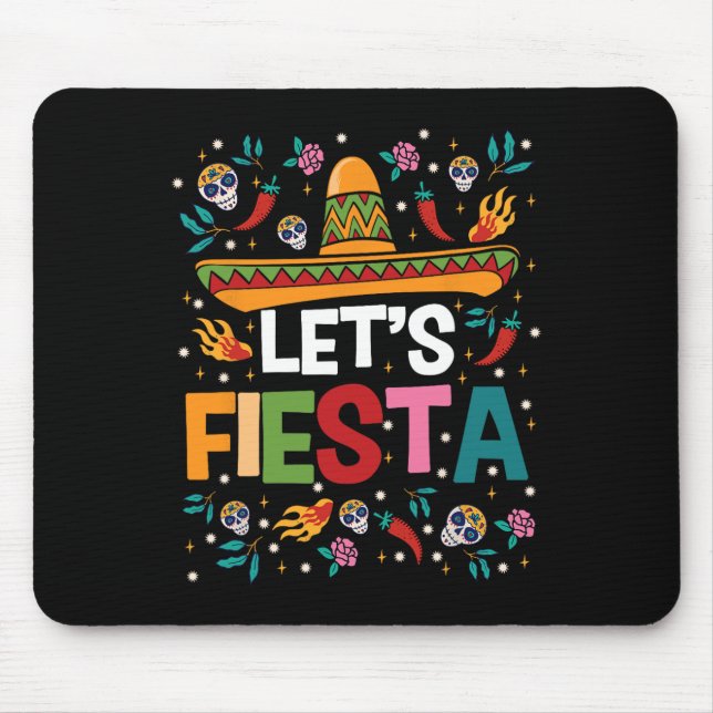 Låt oss festa Cinco De Mayo mexikanskt tema firand Musmatta (Framsidan)