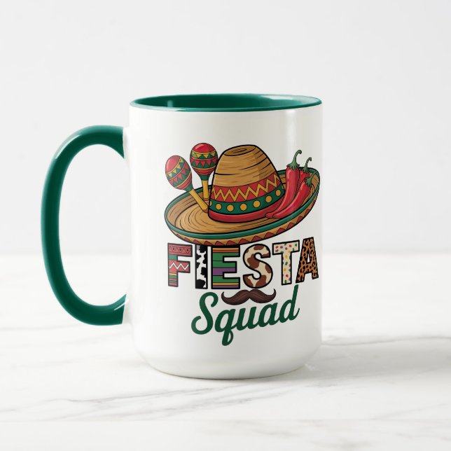 Låt oss festa Cinco De Mayo-mugg – Färgglad mexika Mugg (Vänster)