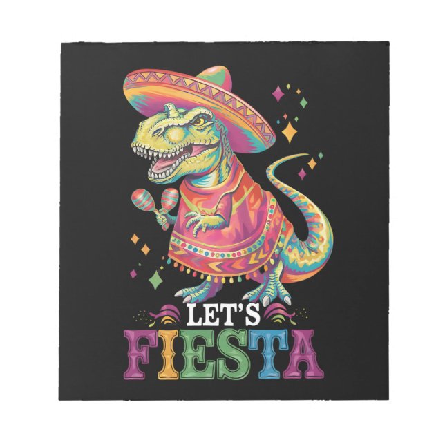 Låt oss festa Cinco De Mayo T Rex dinosaurie Anteckningsblock (Framsida)
