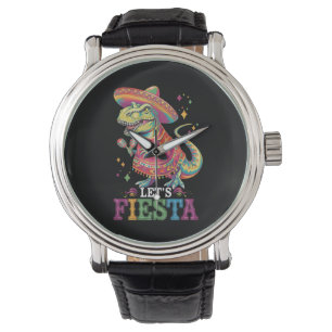 Låt oss festa Cinco De Mayo T Rex dinosaurie Armbandsur