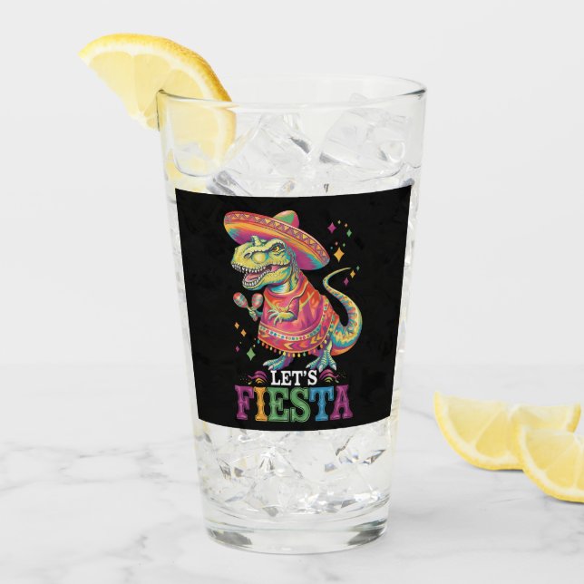 Låt oss festa Cinco De Mayo T Rex dinosaurie Glaskopp (Framsida Ice)