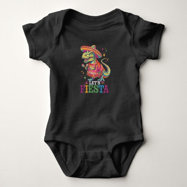 Låt oss festa Cinco De Mayo T Rex dinosaurie Shirt (Framsida)
