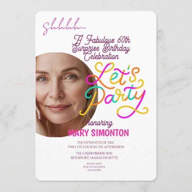 Låt oss festa! En fantastisk 60-års överraskningsf Inbjudningar (Framsida)