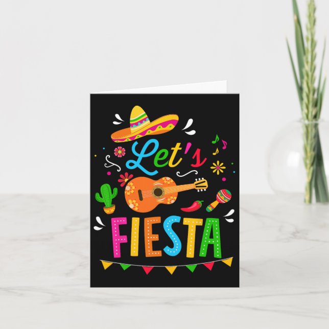 Låt oss festa för rolig Cinco De Mayo-kostymfest Kort (Framsida)