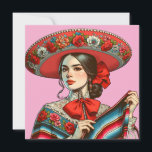 Låt oss festa Groovy Festive Sombrero  Inbjudningar<br><div class="desc">Denna design för samman tradition,  livlighet och en touch av retro. Perfekt för födelsedagsfester,  fiestas,  cinco de mayo,  mes patrio,  cocktailfester och mer.</div>