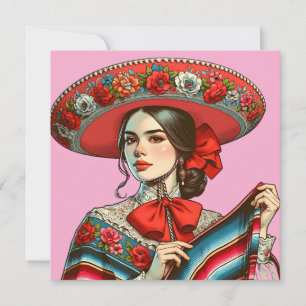 Låt oss festa Groovy Festive Sombrero Inbjudningar