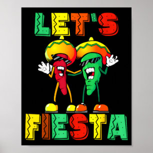 Låt oss festa mexikansk fest cinco de mayo rolig poster