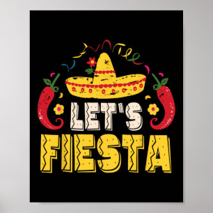 Låt oss festa rolig Cinco De Mayo mexikansk Poster